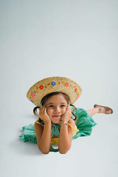 Embroidered Straw Hat