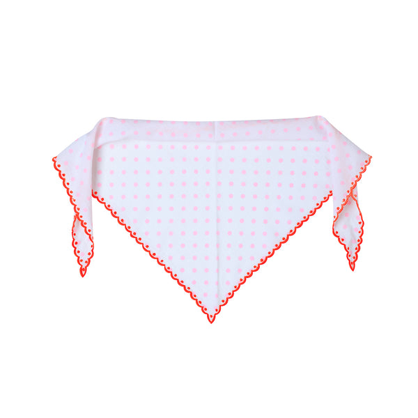 Embroidered Trim Scarf Dot